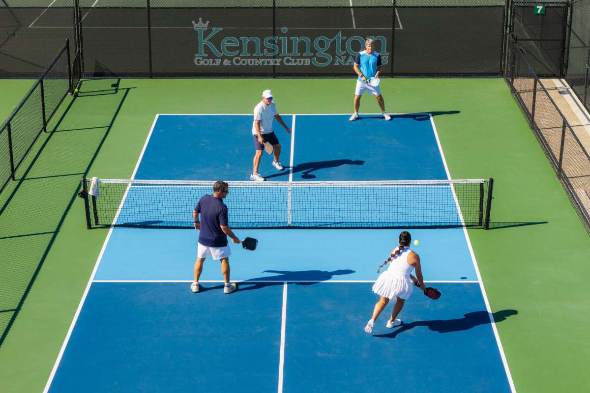 Kensington Naples - Pickleball - Group of Players playing on the court view from above